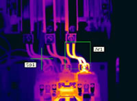 Defective connection to contactor Infa Red Image